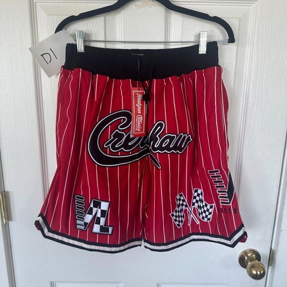 Headgear Men’s Red & White Pinstripe Crenshaw Basketball Shorts Size Small NWT - Picture 2 of 3